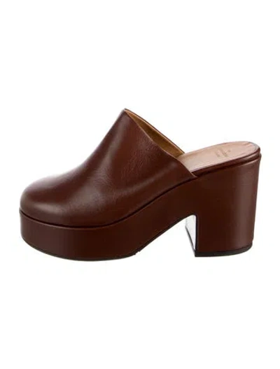 Pre-owned Sézane Leather Mules In Brown