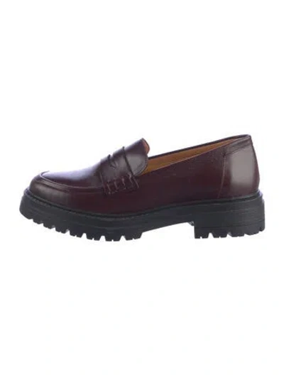 Pre-owned Sézane Leather Pumps In Burgundy