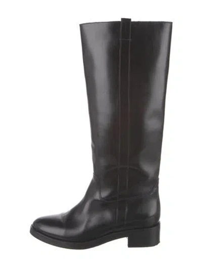 Pre-owned Sézane Leather Riding Boots In Black