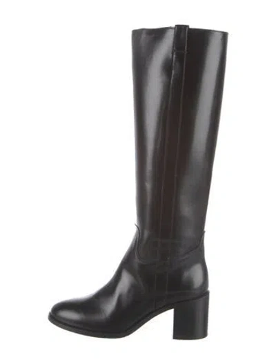 Pre-owned Sézane Leather Riding Boots In Black