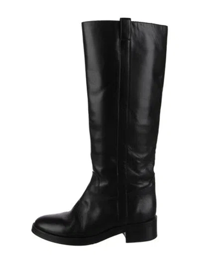 Pre-owned Sézane Leather Riding Boots In Black