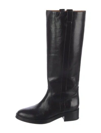 Pre-owned Sézane Leather Riding Boots In Black