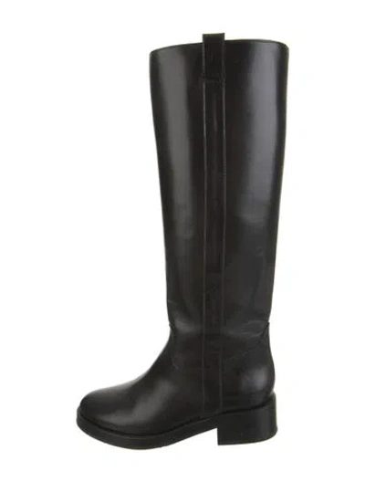Pre-owned Sézane Leather Riding Boots In Black