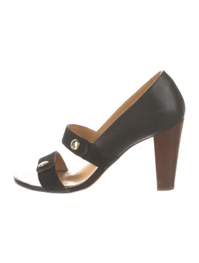 Pre-owned Sézane Leather Sandals In Black