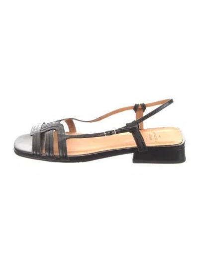 Pre-owned Sézane Leather Sandals In Black