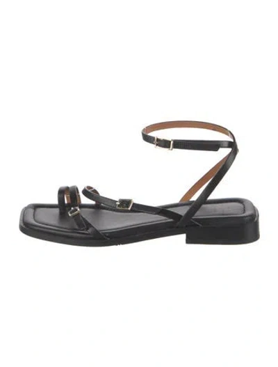 Pre-owned Sézane Leather Sandals In Black