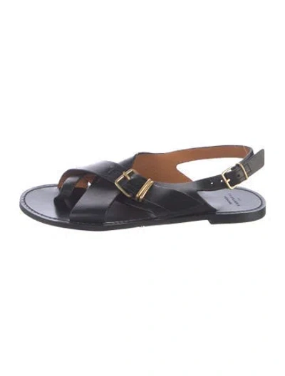 Pre-owned Sézane Leather Sandals In Black
