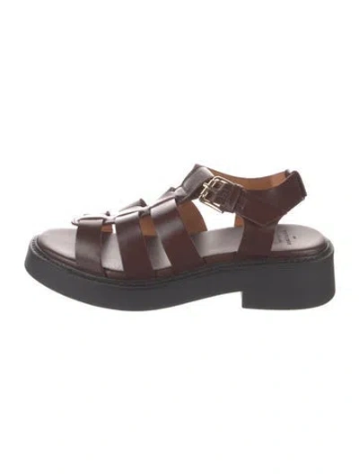 Pre-owned Sézane Leather Sandals In Brown