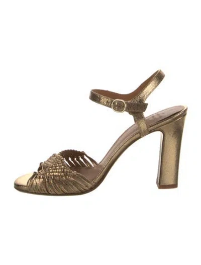 Pre-owned Sézane Leather Sandals In Gold
