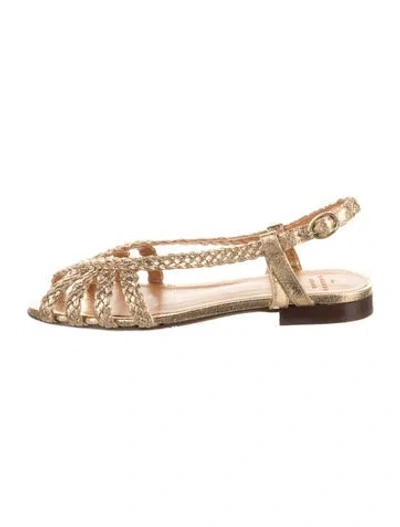 Pre-owned Sézane Leather Sandals In Gold
