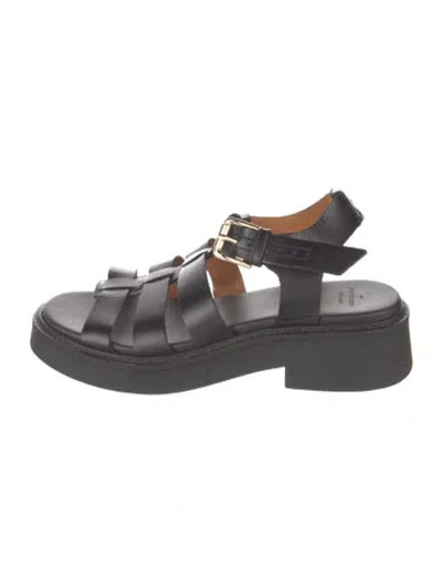 Pre-owned Sézane Leather Sandals In Grey