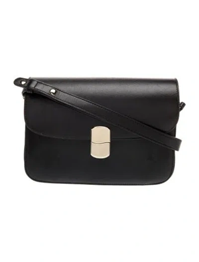 Pre-owned Sézane Leather Shoulder Bag In Black