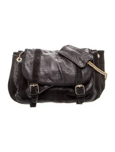 Pre-owned Sézane Leather Shoulder Bag In Black