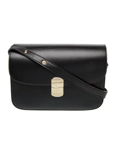 Pre-owned Sézane Leather Shoulder Bag In Black
