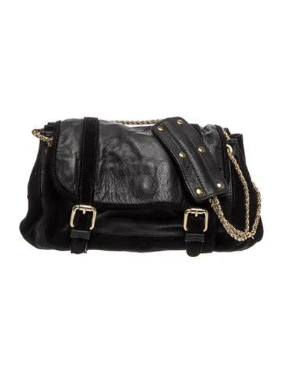 Pre-owned Sézane Leather Shoulder Bag In Black