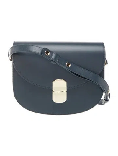 Pre-owned Sézane Leather Shoulder Bag In Blue