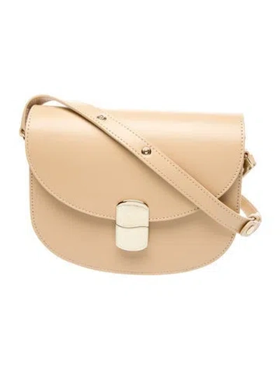 Pre-owned Sézane Leather Shoulder Bag In Neutral