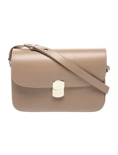 Pre-owned Sézane Leather Shoulder Bag In Neutral