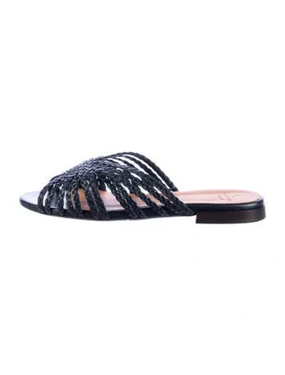 Pre-owned Sézane Leather Slides In Blue