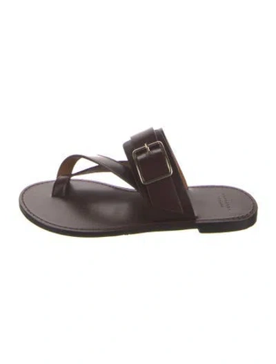 Pre-owned Sézane Leather Slides In Brown