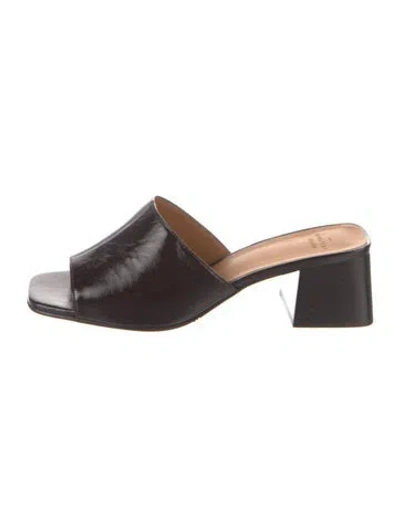 Pre-owned Sézane Leather Slides In Brown