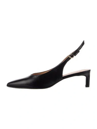 Pre-owned Sézane Leather Slingback Pumps In Blue
