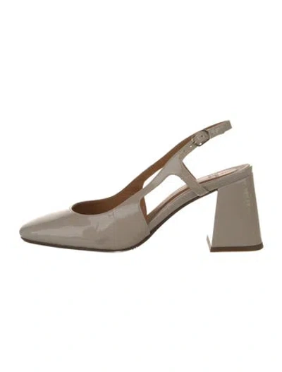 Pre-owned Sézane Leather Slingback Pumps In Neutral