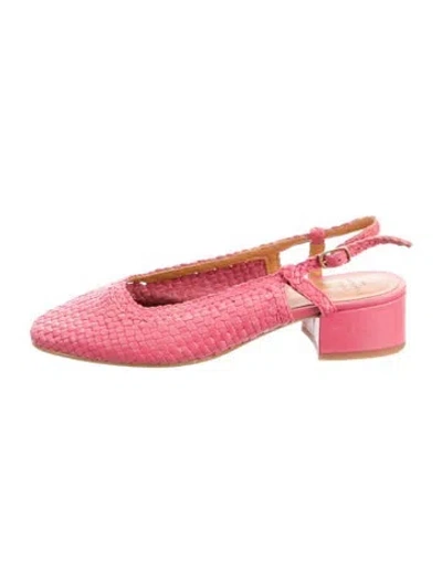 Pre-owned Sézane Leather Slingback Pumps In Pink