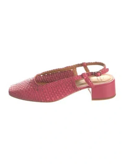 Pre-owned Sézane Leather Slingback Pumps In Pink