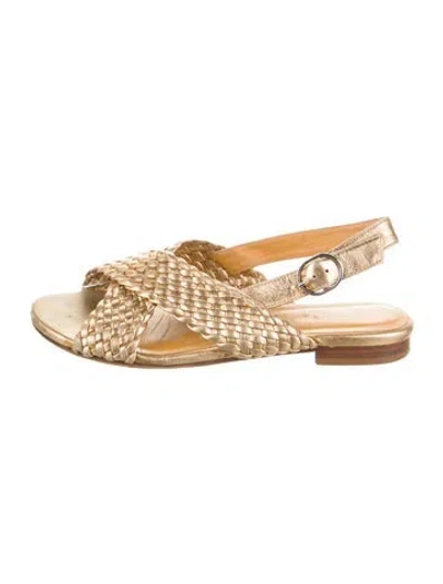 Pre-owned Sézane Leather Slingback Sandals In Multi