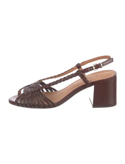 Pre-owned Sézane Leather Slingback Sandals In Multi