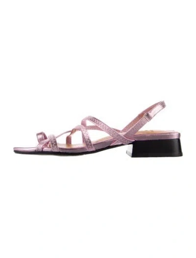 Pre-owned Sézane Leather Slingback Sandals In Pink