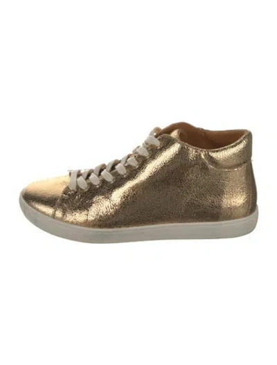 Pre-owned Sézane Leather Sneakers In Gold