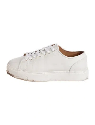 Pre-owned Sézane Leather Sneakers In White