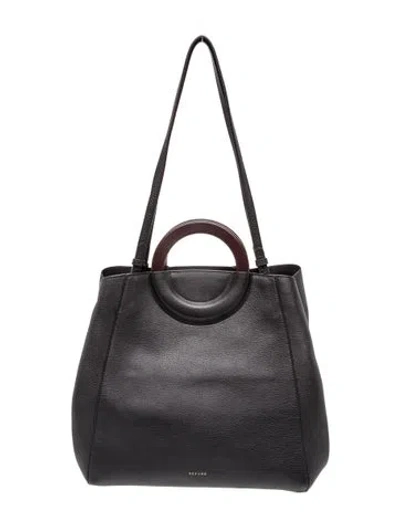 Pre-owned Sézane Leather Top Handle Bag In Black