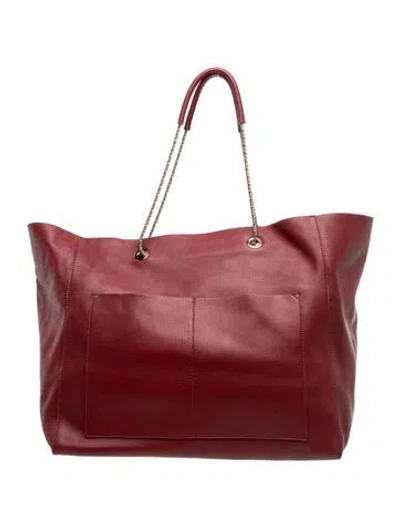 Pre-owned Sézane Leather Tote In Red