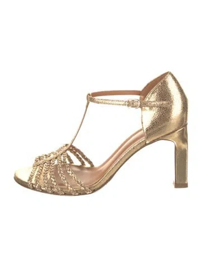 Pre-owned Sézane Leather T-strap Sandals