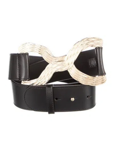 Pre-owned Sézane Leather Waist Belt In Black