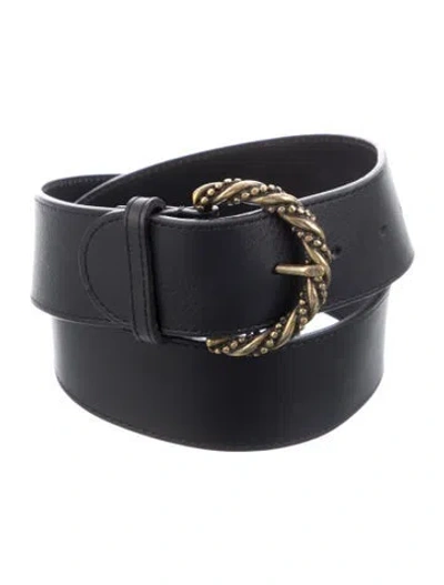 Pre-owned Sézane Leather Waist Belt In Black