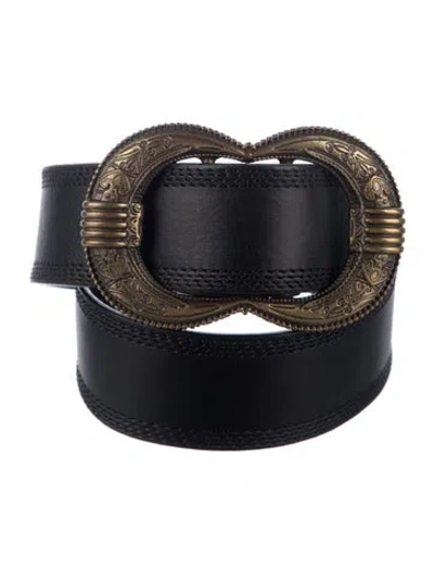 Pre-owned Sézane Leather Waist Belt In Black
