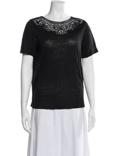 Pre-owned Sézane Linen Bateau Neckline T-shirt In Multi