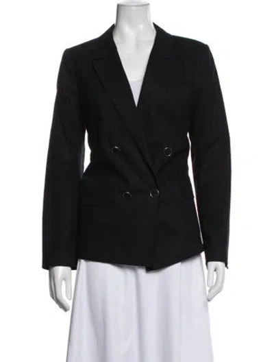 Pre-owned Sézane Linen Blazer In Black