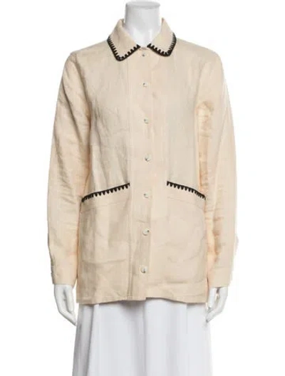Pre-owned Sézane Linen Jacket In Neutral