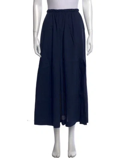 Pre-owned Sézane Linen Long Skirt In Blue