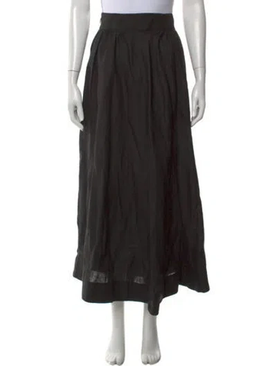 Pre-owned Sézane Linen Long Skirt W/ Tags In Black