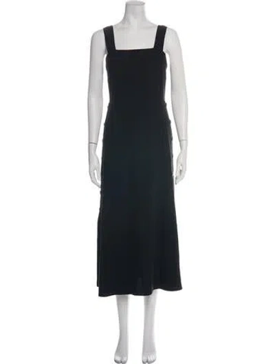 Pre-owned Sézane Linen Midi Length Dress In Black
