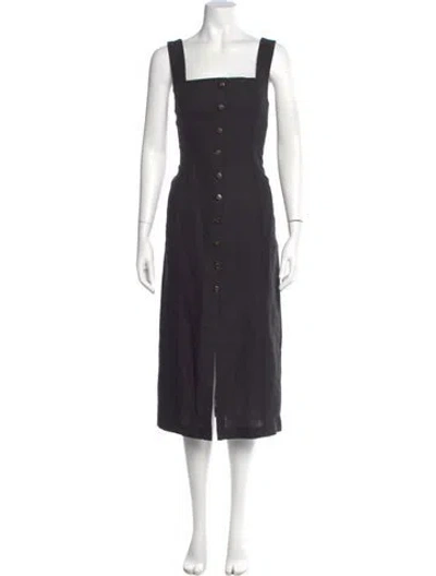 Pre-owned Sézane Linen Midi Length Dress In Gray