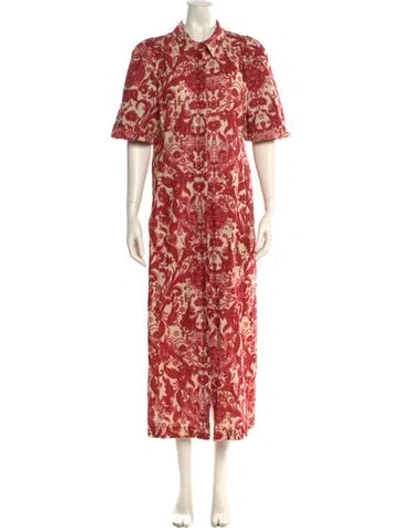Pre-owned Sézane Linen Midi Length Dress In Neutral