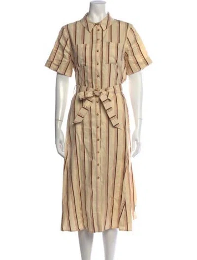 Pre-owned Sézane Linen Midi Length Dress In Neutrals