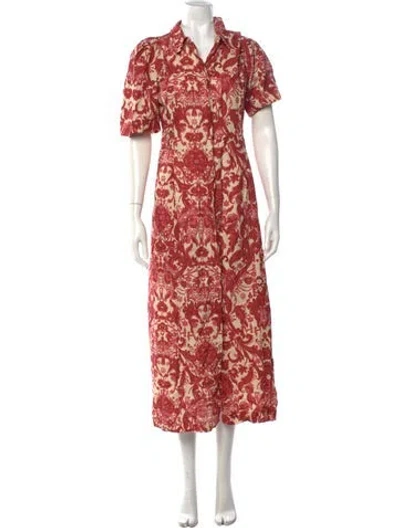 Pre-owned Sézane Linen Midi Length Dress In Neutrals